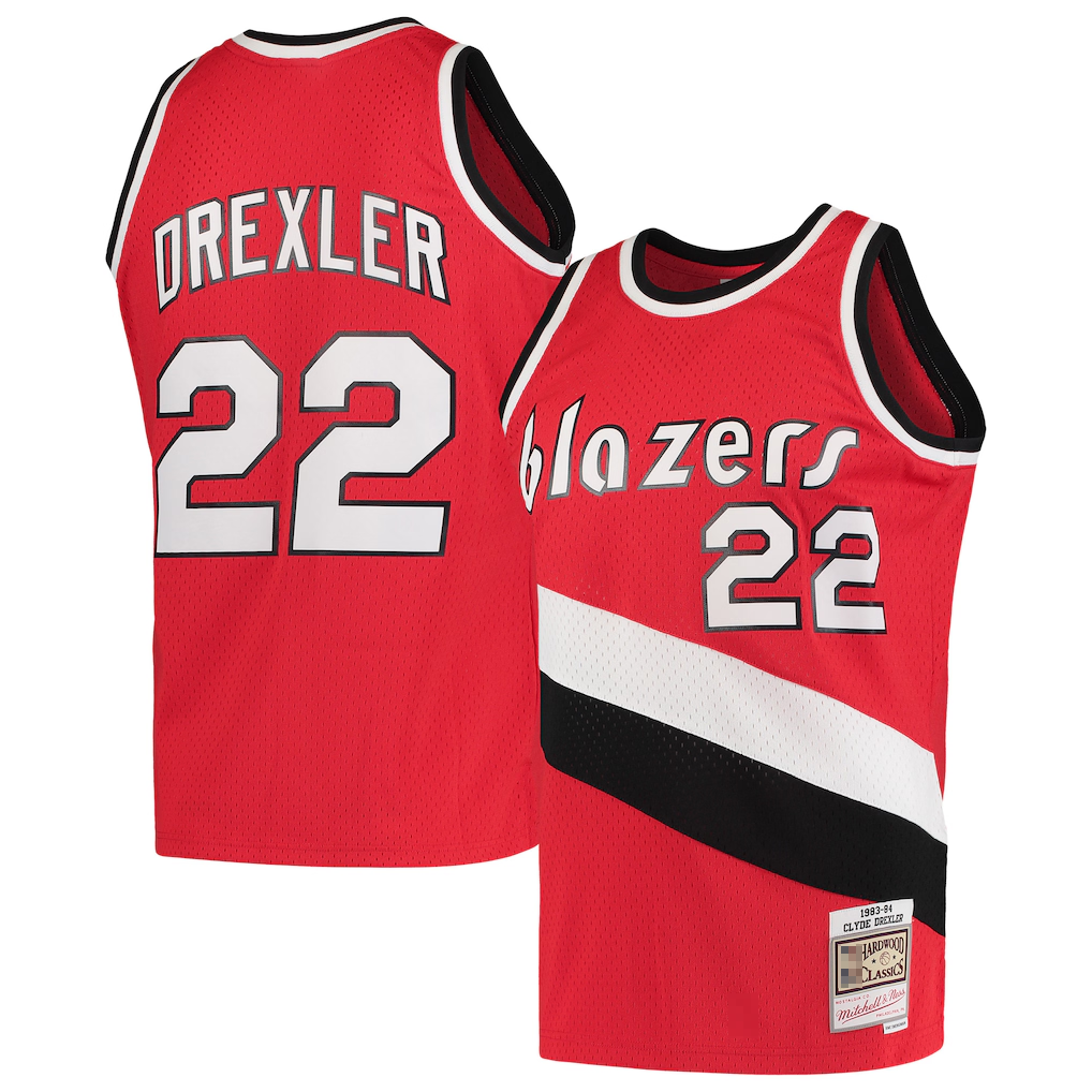 tocy PT.Blazers #22 Clyde Drexler Mitchell & Ness Red 1983-1984 Hardwood Classics Swingman Jerseys
