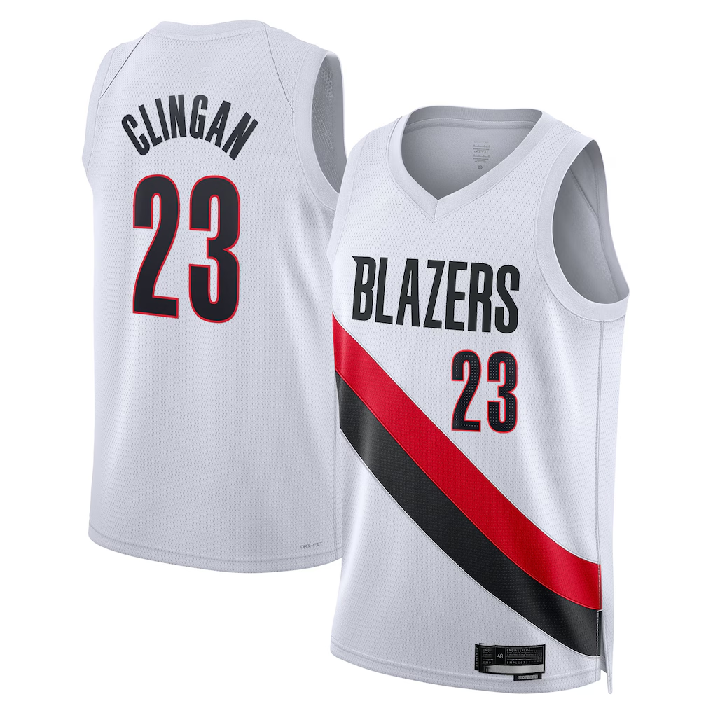 tocy PT.Blazers #23 Donovan Clingan White Swingman Jerseys - Association Edition