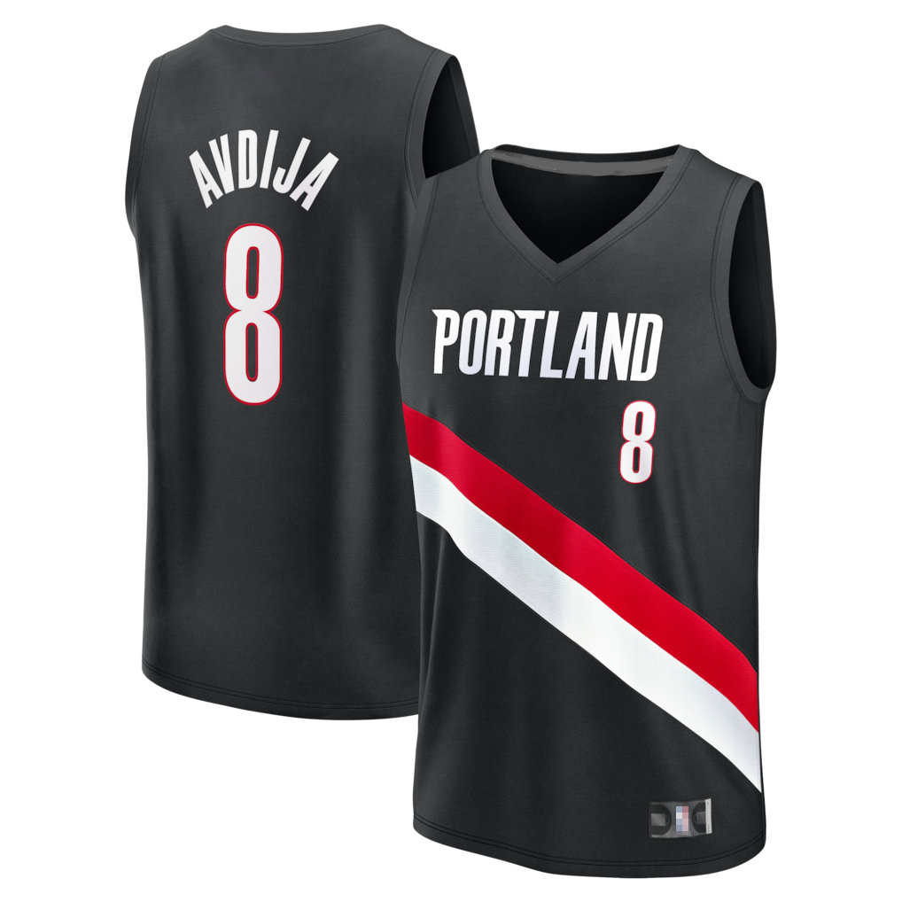 tocy PT.Blazers #8 Deni Avdija Fanatics Black Fast Break Replica Jerseys - Icon Edition
