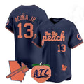 tocy A.Braves #13 Ronald Acuna Jr. NavyThe Big Peach Vapor Stitches Personalized Jersey