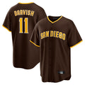 tocy S.Diego Padres #11 Yu Darvish Player Brown Alternate Replica Game Stitched Jerseys