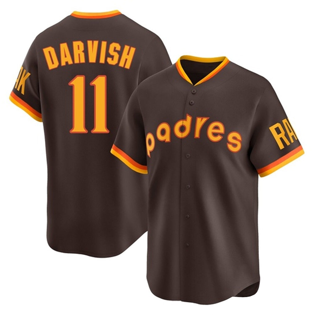 tocy S.Diego Padres #11 Yu Darvish Player Brown Home Cooperstown Collection Replica Game Stitched Jerseys