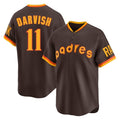 tocy S.Diego Padres #11 Yu Darvish Player Brown Home Cooperstown Collection Replica Game Stitched Jerseys