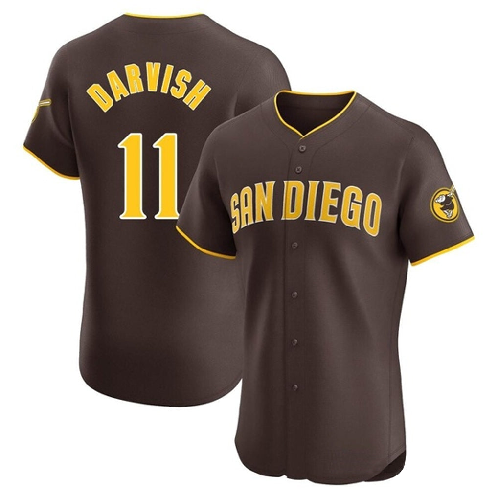 tocy S.Diego Padres #11 Yu Darvish Player Brown Home Limited Elite Stitched Jerseys