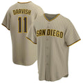 tocy S.Diego Padres #11 Yu Darvish Player Khaki Home Game Stitched Jerseys
