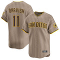 tocy S.Diego Padres #11 Yu Darvish Player Khaki Home Limited Stitched Jerseys