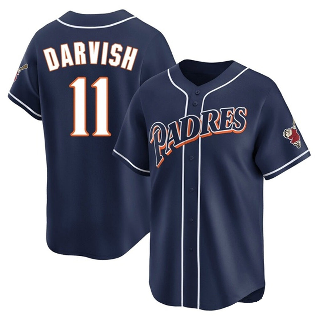 tocy S.Diego Padres #11 Yu Darvish Player Navy Cooperstown Collection Limited Home Stitched Jerseys
