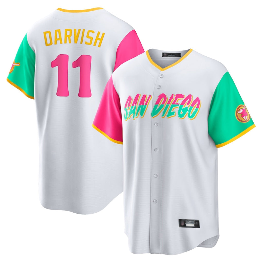 tocy S.Diego Padres #11 Yu Darvish Player White City Connect Home Game Stitched Jerseys
