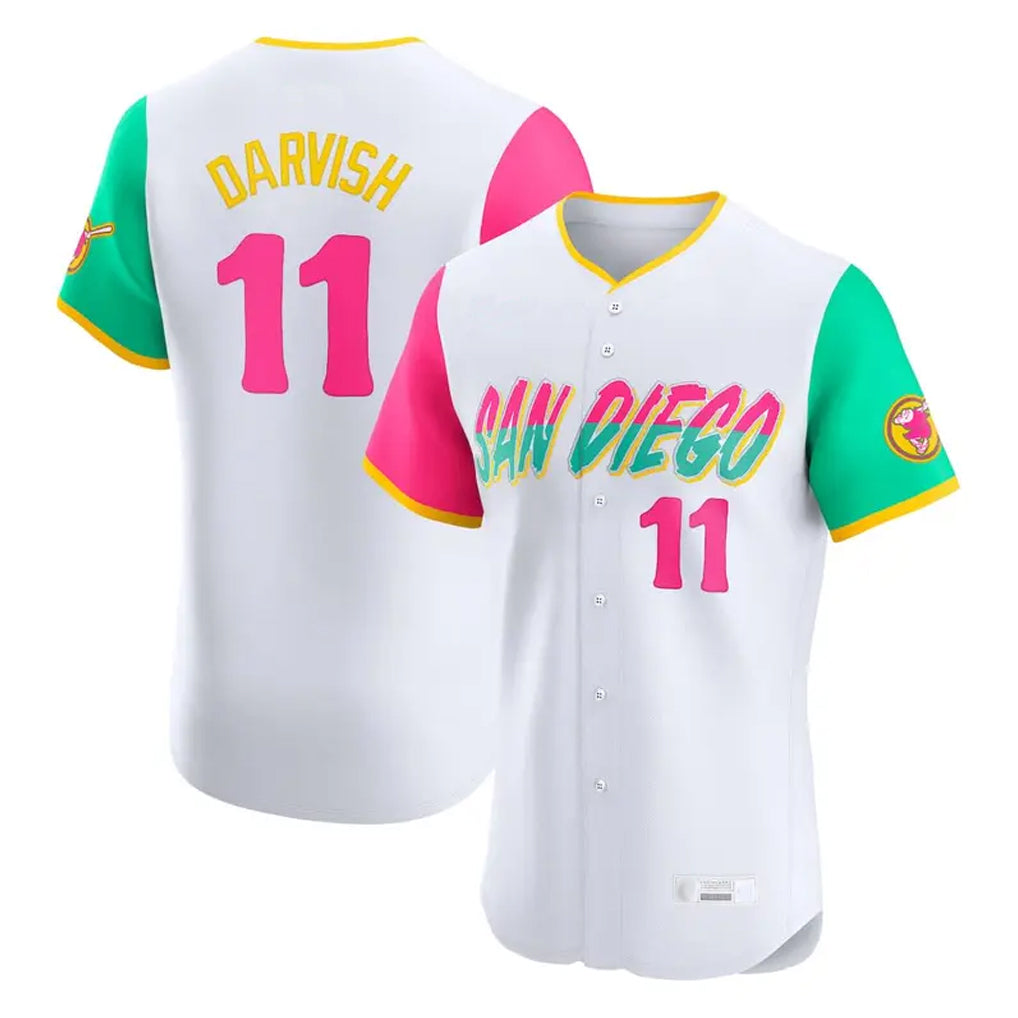 tocy S.Diego Padres #11 Yu Darvish Player White City Connect Home Limited Elite Stitched Jerseys
