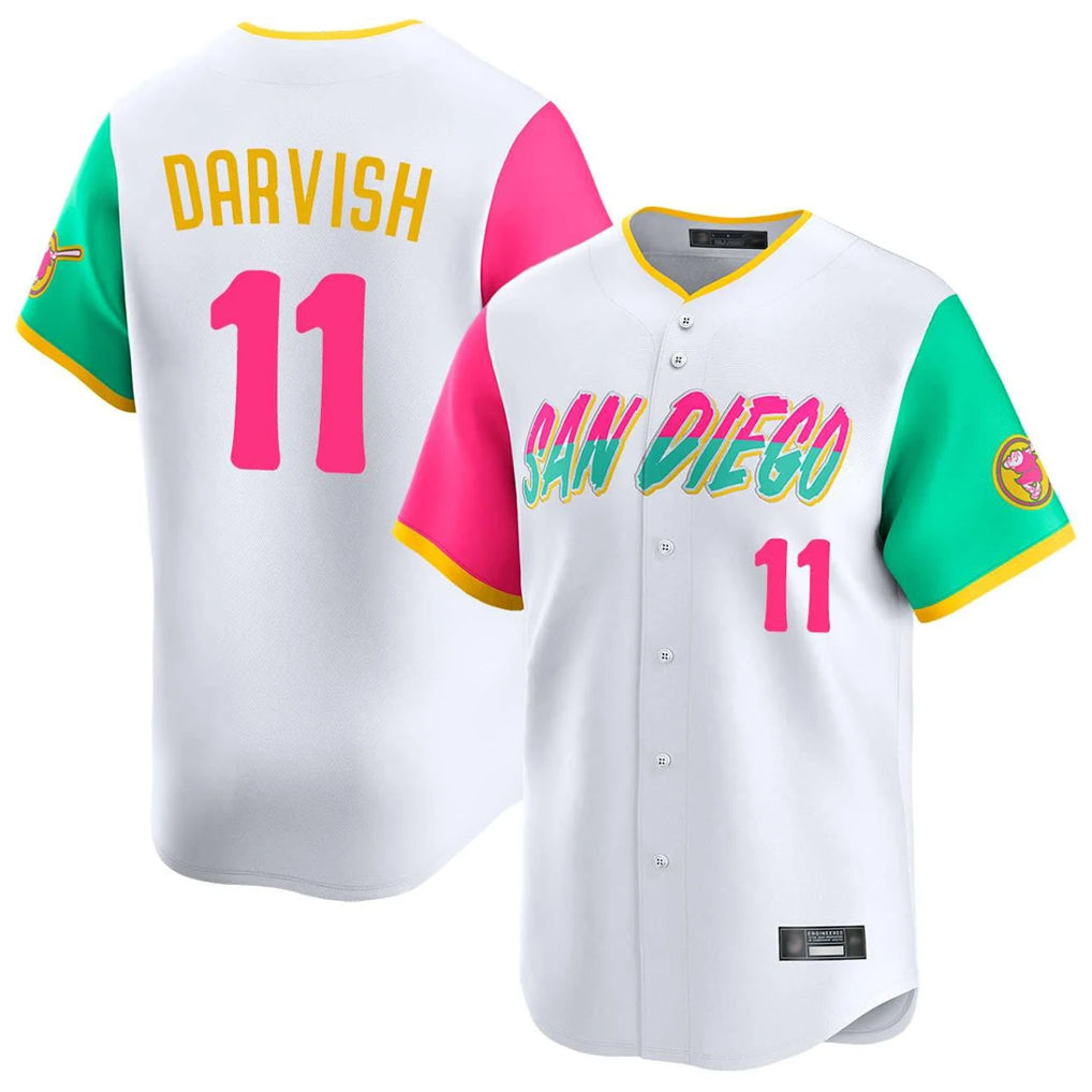 tocy S.Diego Padres #11 Yu Darvish Player White City Connect Home Limited Stitched Jerseys