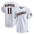 tocy S.Diego Padres #11 Yu Darvish Player White Cooperstown Collection Limited Home Stitched Jerseys