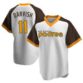 tocy S.Diego Padres #11 Yu Darvish Player White Home Cooperstown Collection Replica Game Stitched Jerseys