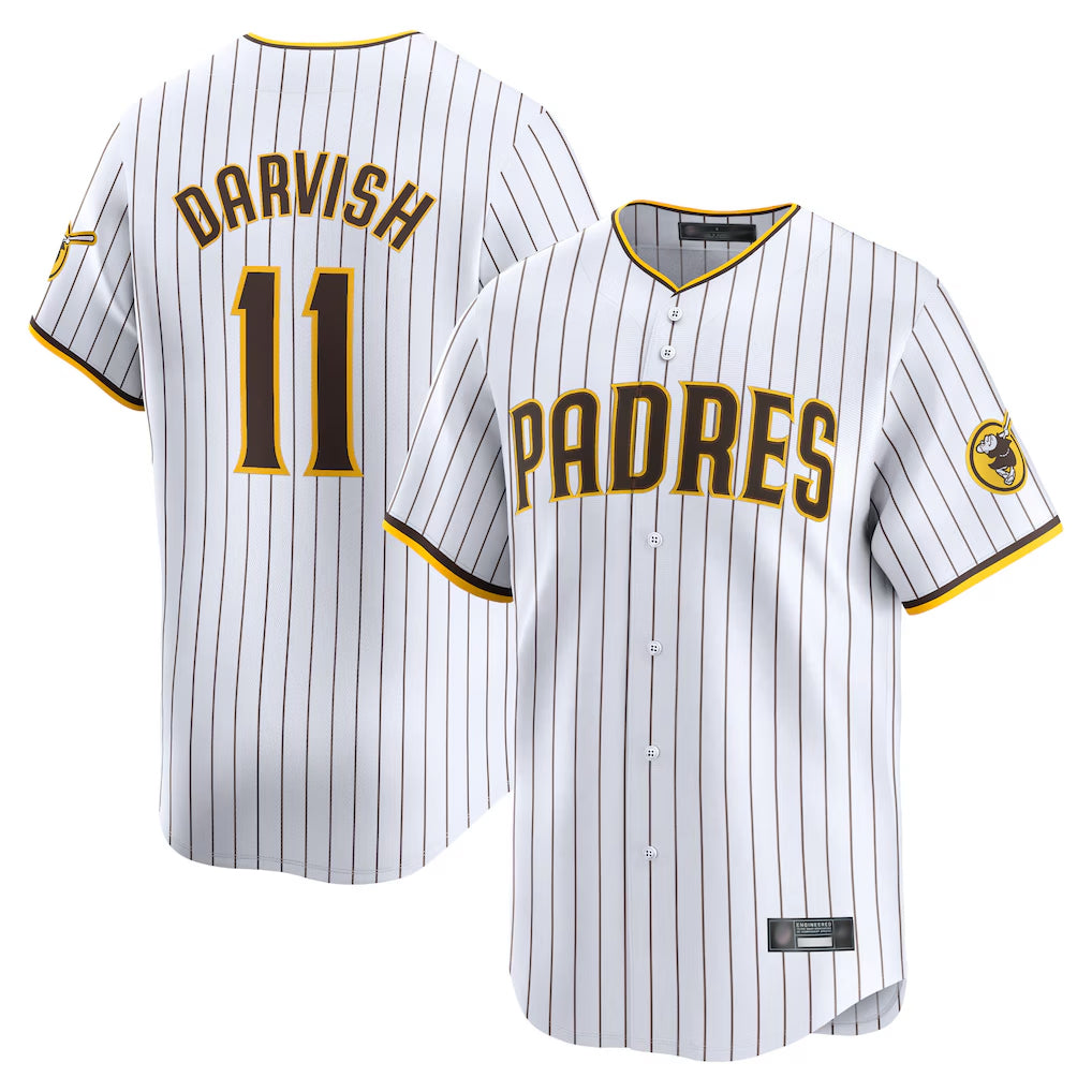 tocy S.Diego Padres #11 Yu Darvish Player White Home Limited Stitched Jerseys