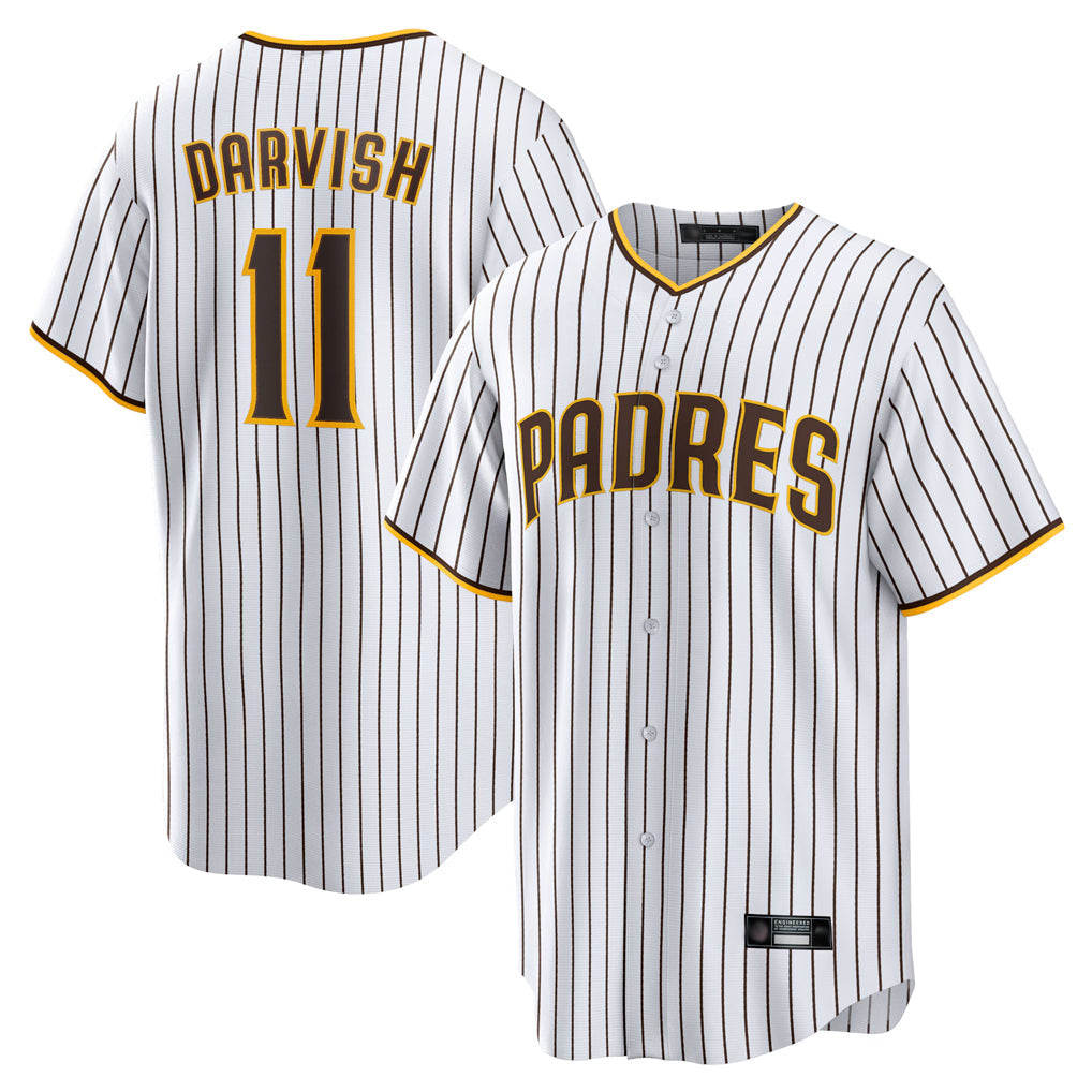 tocy S.Diego Padres #11 Yu Darvish Player White Home Replica Game Stitched Jerseys