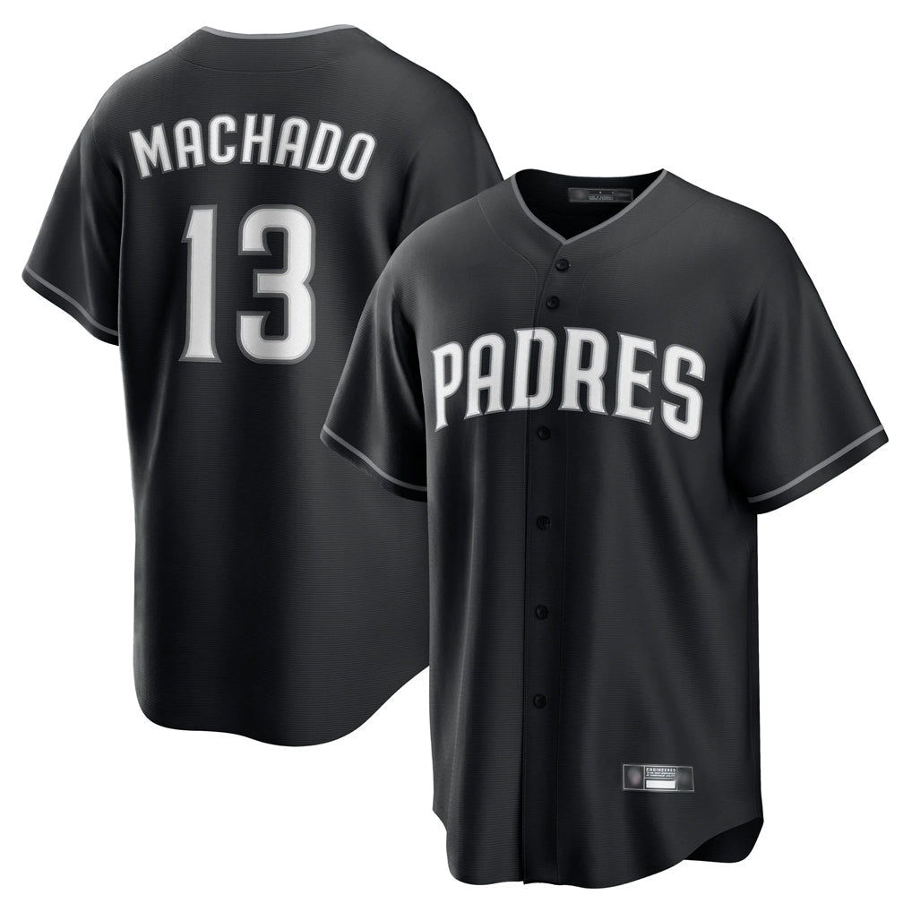 tocy S.Diego Padres #13 Manny Machado Player Black Home Game Stitched Jerseys