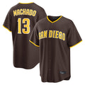tocy S.Diego Padres #13 Manny Machado Player Brown Alternate Replica Game Stitched Jerseys