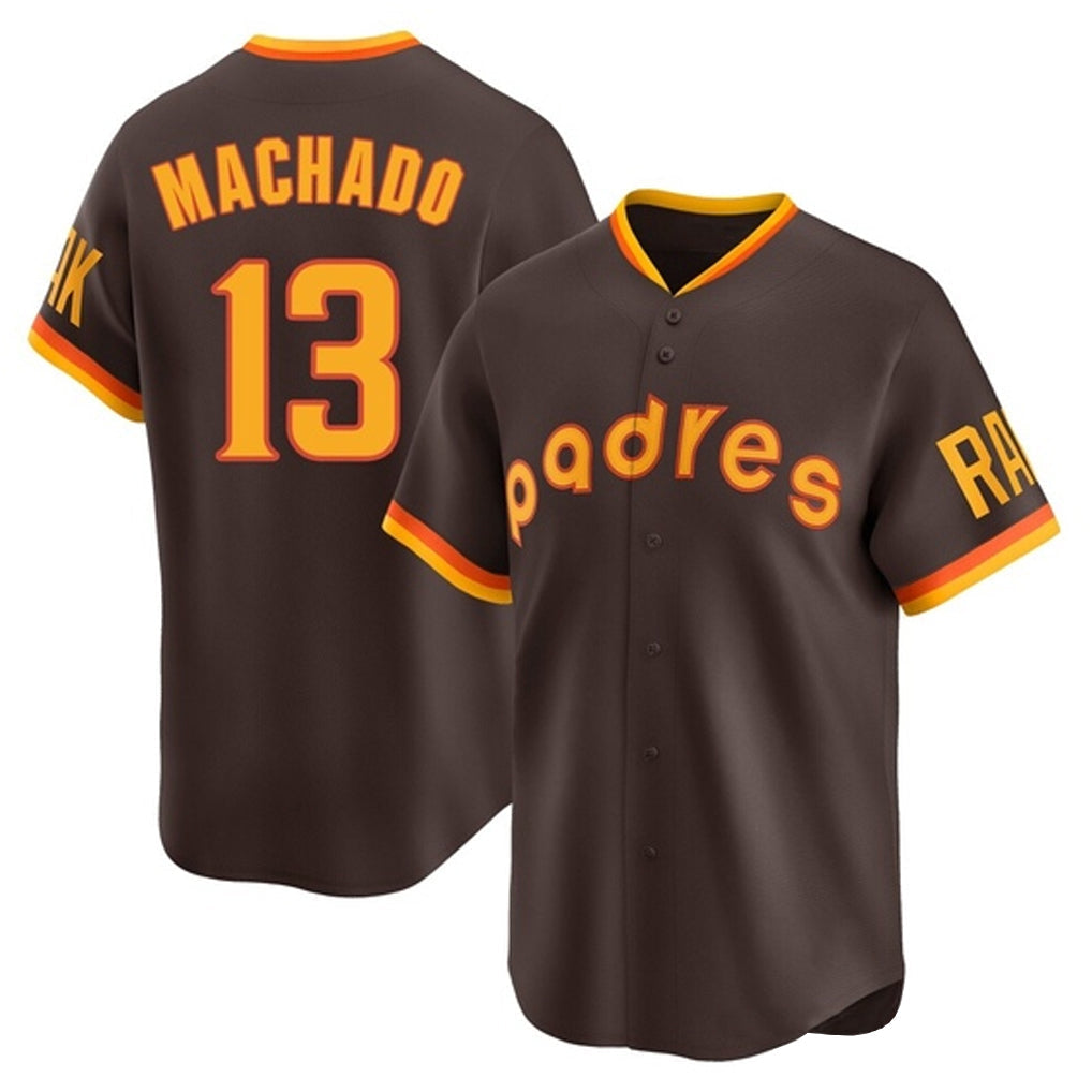 tocy S.Diego Padres #13 Manny Machado Player Brown Home Cooperstown Collection Replica Game Stitched Jerseys
