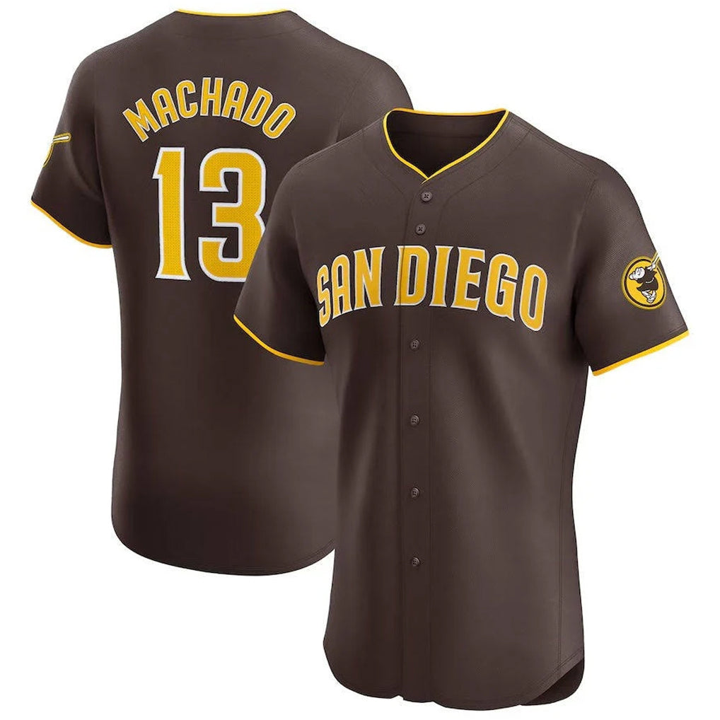 tocy S.Diego Padres #13 Manny Machado Player Brown Home Limited Elite Stitched Jerseys