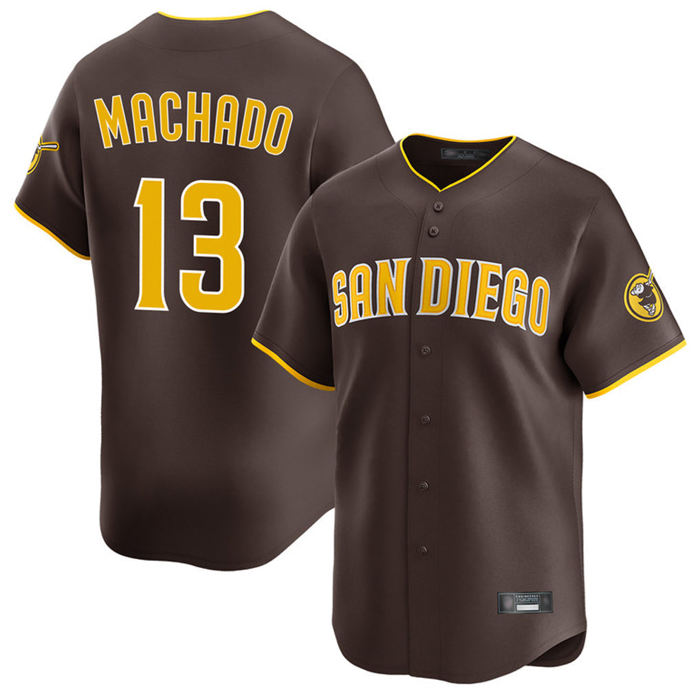 tocy S.Diego Padres #13 Manny Machado Player Brown Home Limited Stitched Jerseys