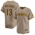tocy S.Diego Padres #13 Manny Machado Player Khaki Home Limited Stitched Jerseys
