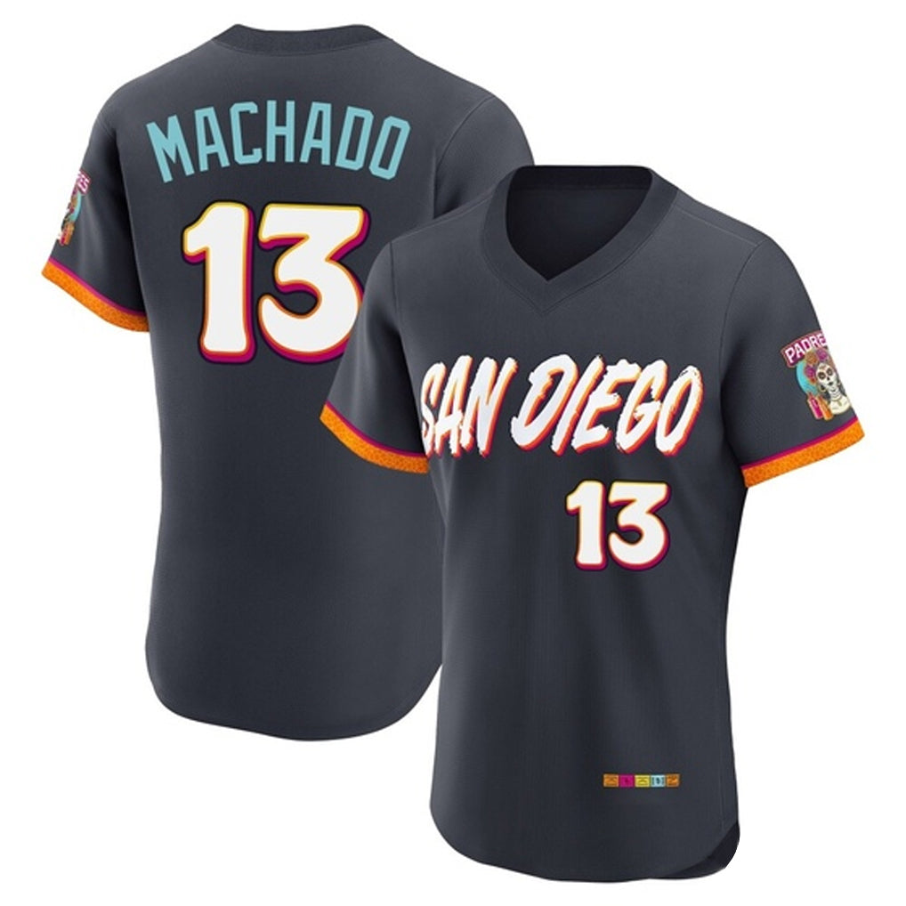 tocy S.Diego Padres #13 Manny Machado Player Obsidian 2026 City Connect Home Elite T-shirt Stitched Jerseys