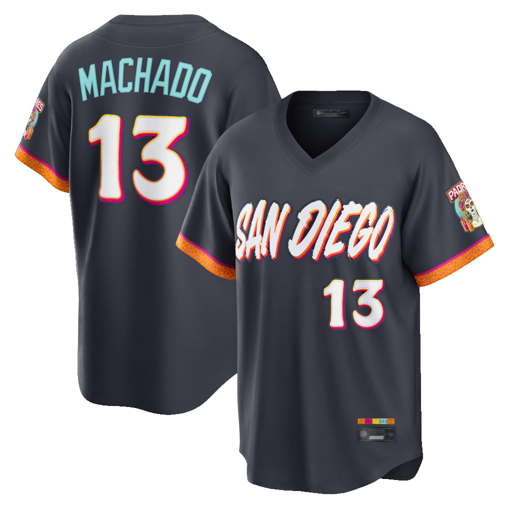 tocy S.Diego Padres #13 Manny Machado Player Obsidian 2026 City Connect Home Game T-shirt Stitched Jerseys