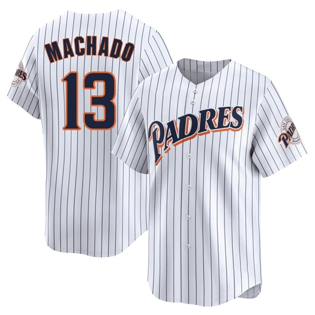 tocy S.Diego Padres #13 Manny Machado Player White Cooperstown Collection Limited Home Stitched Jerseys