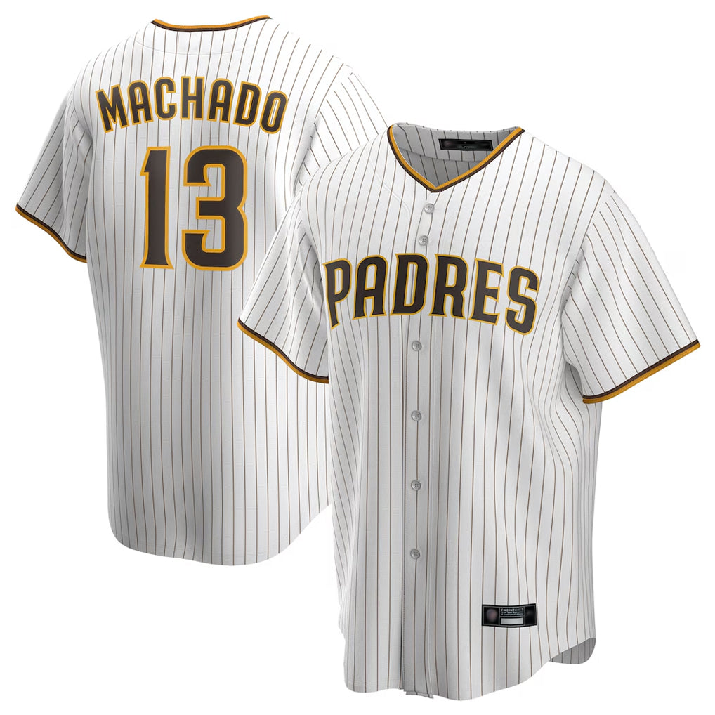 tocy S.Diego Padres #13 Manny Machado Player White Home Game Stitched Jerseys