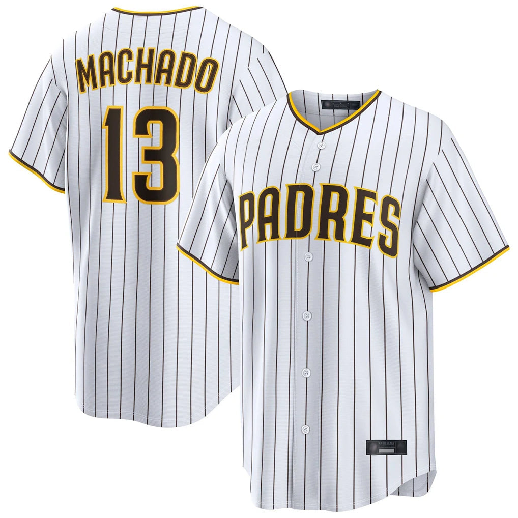 tocy S.Diego Padres #13 Manny Machado Player White Home Limited Stitched Jerseys