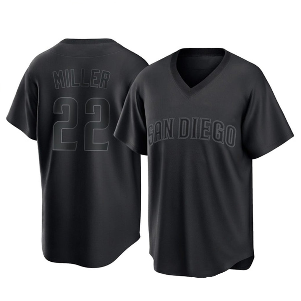 tocy S.Diego Padres #22 Mason Miller Player Black Pitch Fashion Game T-shirt Stitched Jerseys