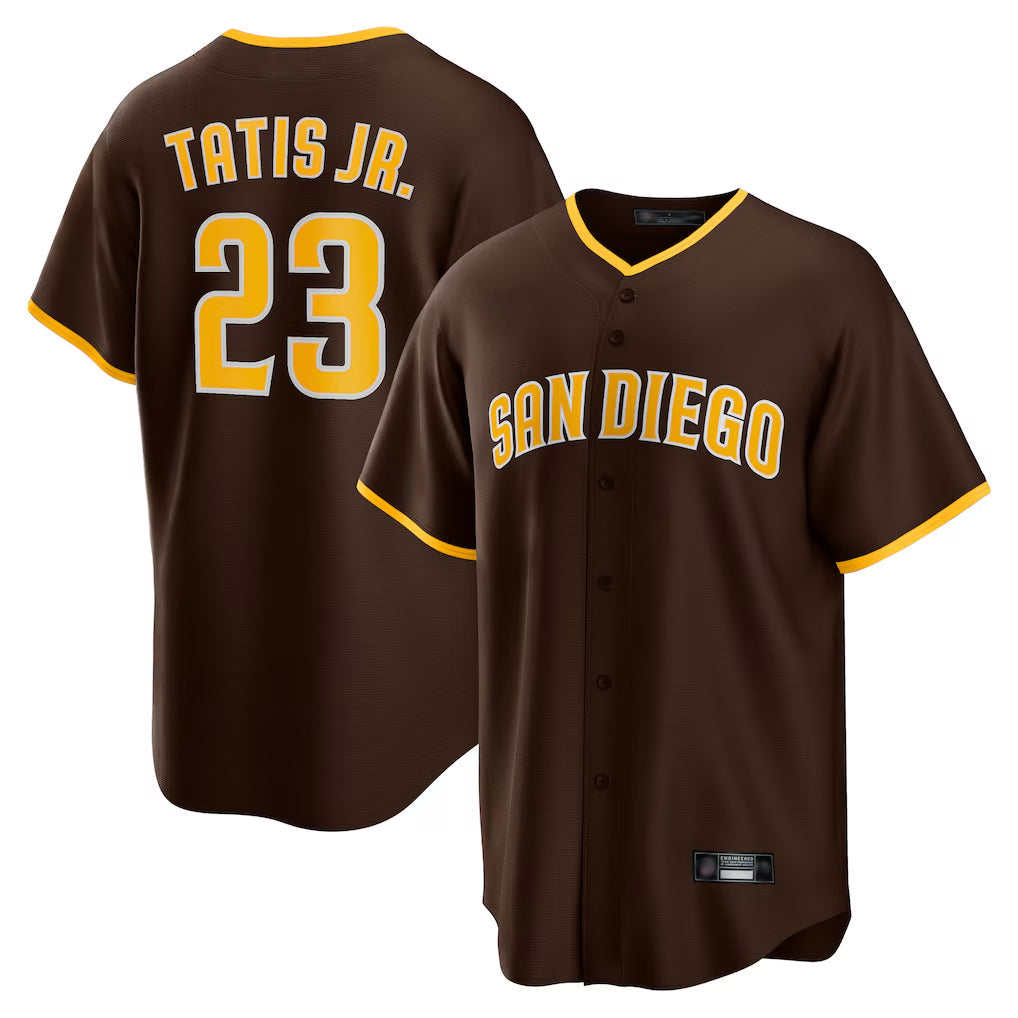 tocy S.Diego Padres #23 Fernando Tatis Jr Player Brown Alternate Replica Game Stitched Jerseys