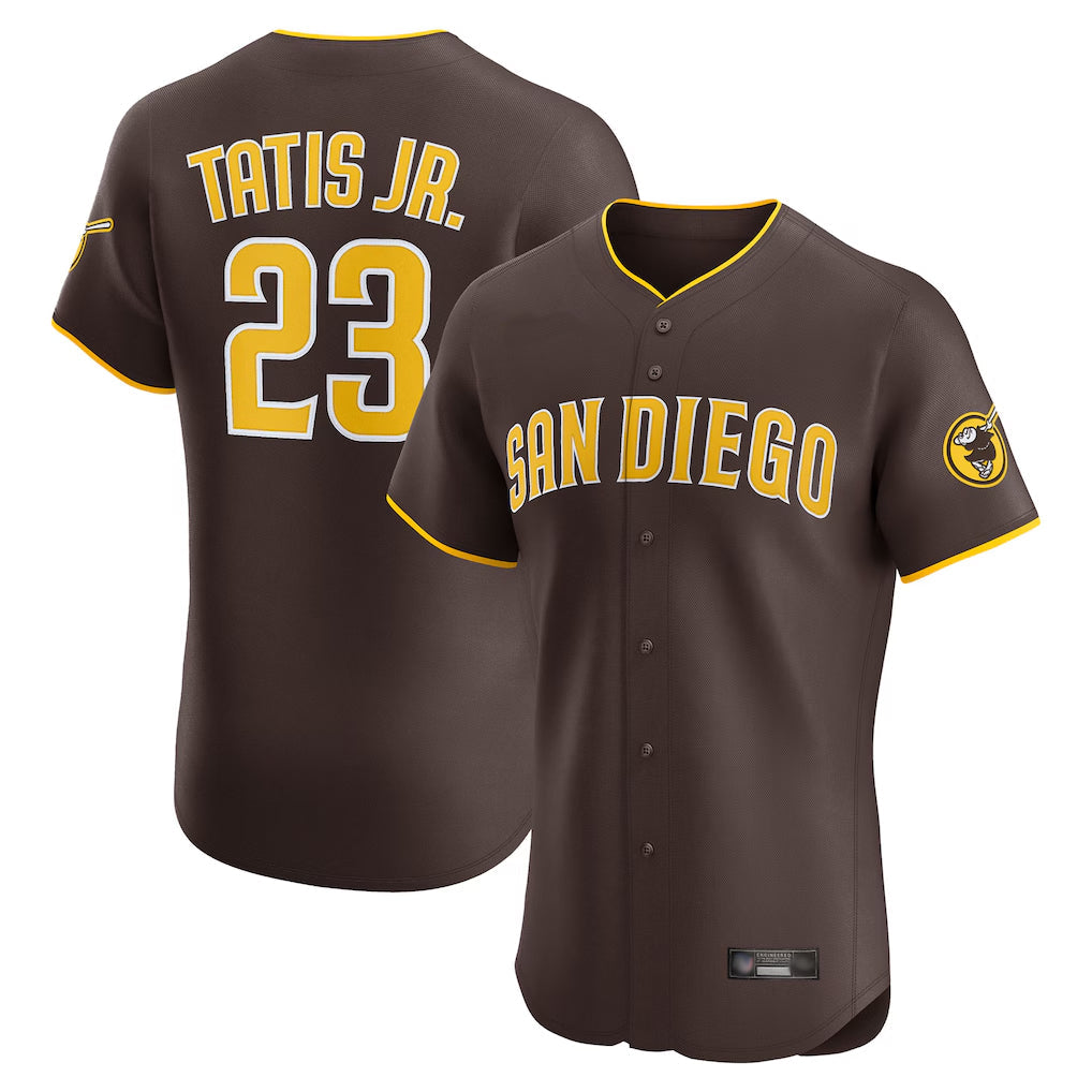 tocy S.Diego Padres #23 Fernando Tatis Jr Player Brown Home Limited Elite Stitched Jerseys