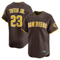 tocy S.Diego Padres #23 Fernando Tatis Jr Player Brown Home Limited Stitched Jerseys