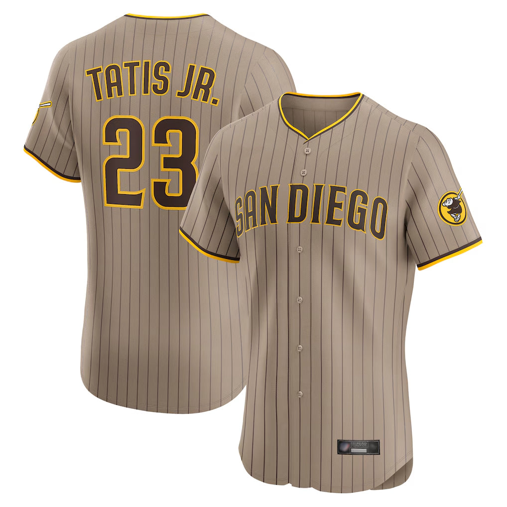 tocy S.Diego Padres #23 Fernando Tatis Jr Player Khaki Home Limited Elite Stitched Jerseys