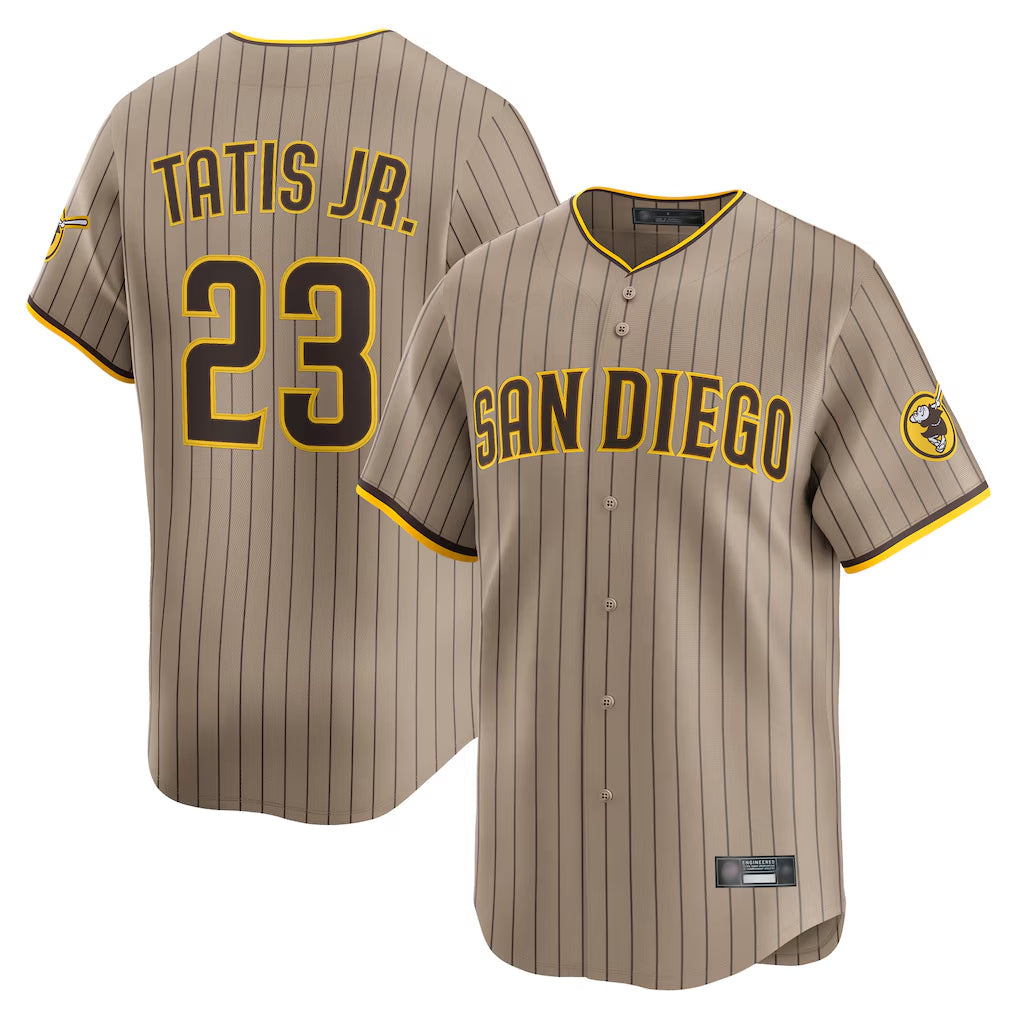 tocy S.Diego Padres #23 Fernando Tatis Jr Player Khaki Home Limited Stitched Jerseys