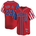tocy S.Diego Padres #23 Fernando Tatis Jr Player Red Independence Day Home Limited Stitched Jerseys
