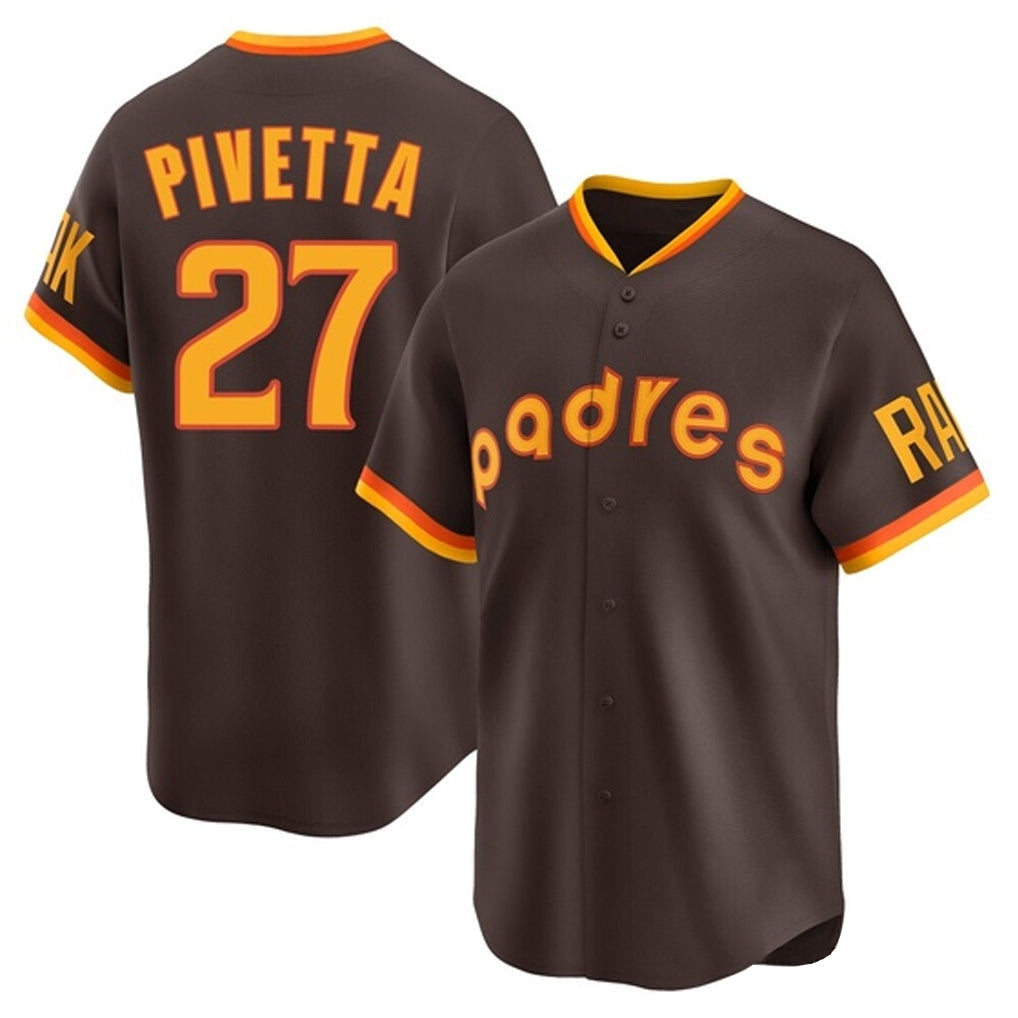 tocy S.Diego Padres #27 Nick Pivetta Player Brown Home Cooperstown Collection Replica Game Stitched Jerseys
