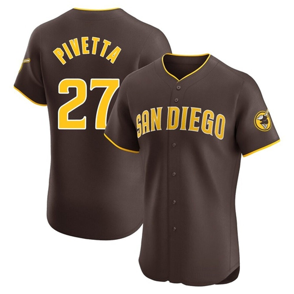 tocy S.Diego Padres #27 Nick Pivetta Player Brown Home Limited Elite Stitched Jerseys