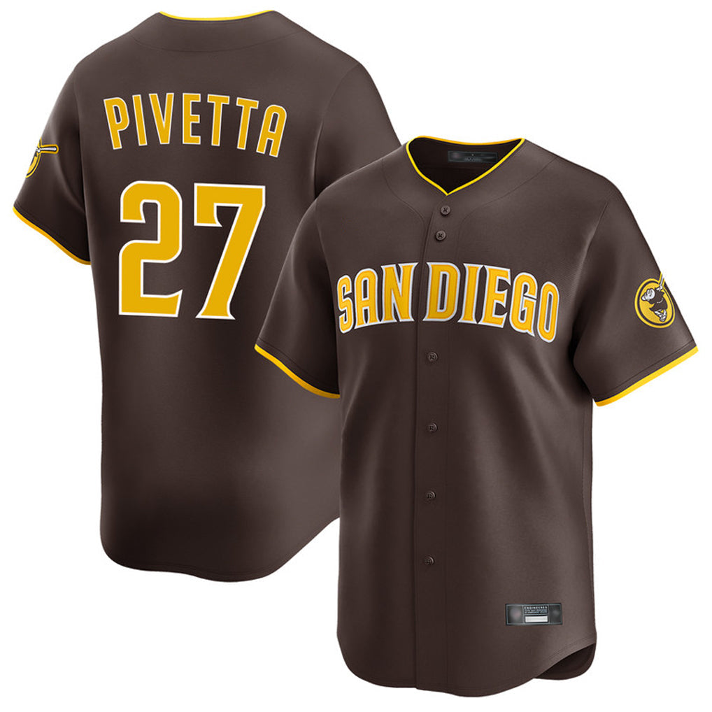 tocy S.Diego Padres #27 Nick Pivetta Player Brown Home Limited Stitched Jerseys