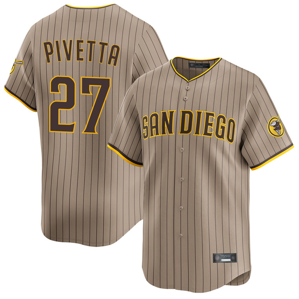 tocy S.Diego Padres #27 Nick Pivetta Player Khaki Home Limited Stitched Jerseys
