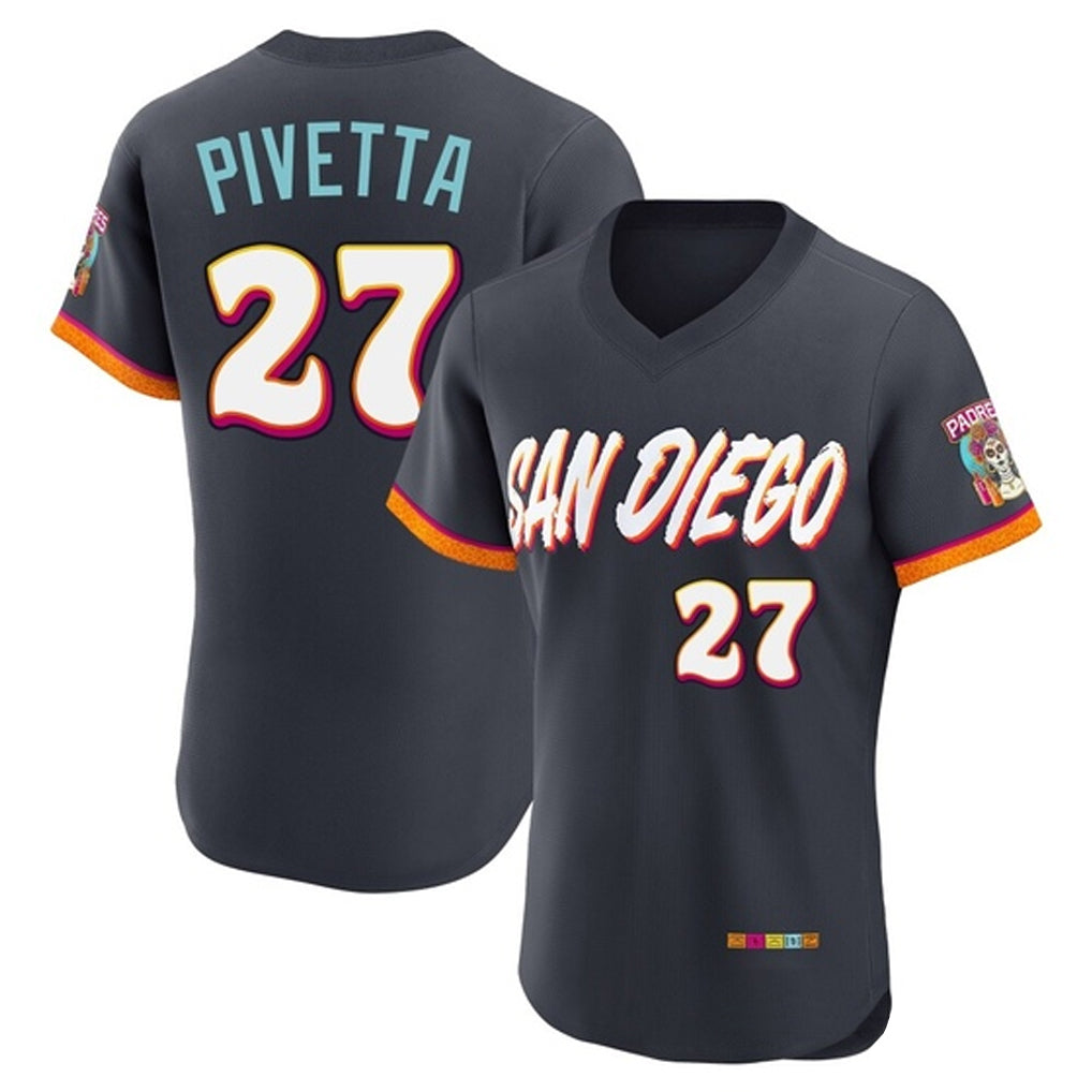 tocy S.Diego Padres #27 Nick Pivetta Player Obsidian 2026 City Connect Home Limited Elite T-shirt Stitched Jerseys