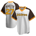 tocy S.Diego Padres #27 Nick Pivetta Player White Home Cooperstown Collection Replica Game Stitched Jerseys