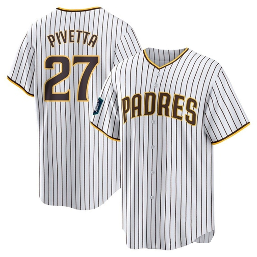 tocy S.Diego Padres #27 Nick Pivetta Player White Home Game Stitched Jerseys