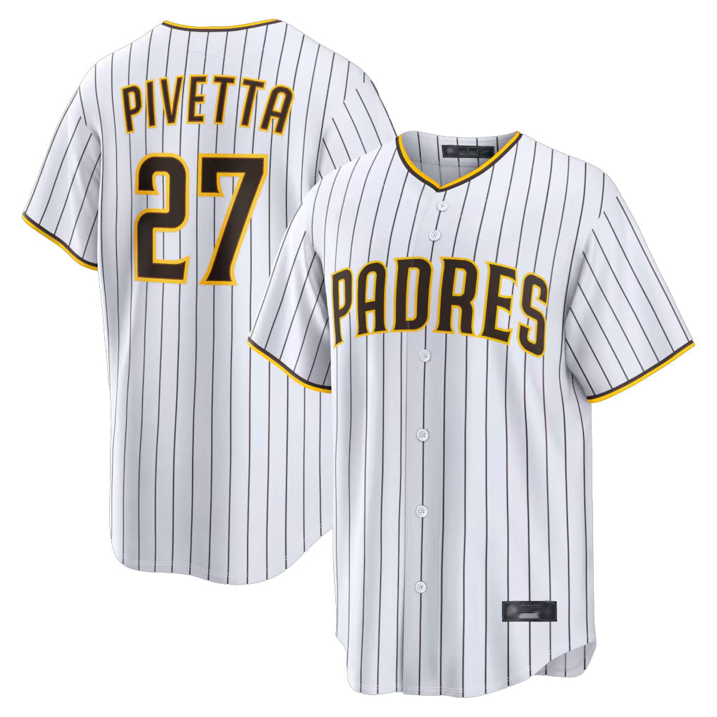 tocy S.Diego Padres #27 Nick Pivetta Player White Home Limited Stitched Jerseys