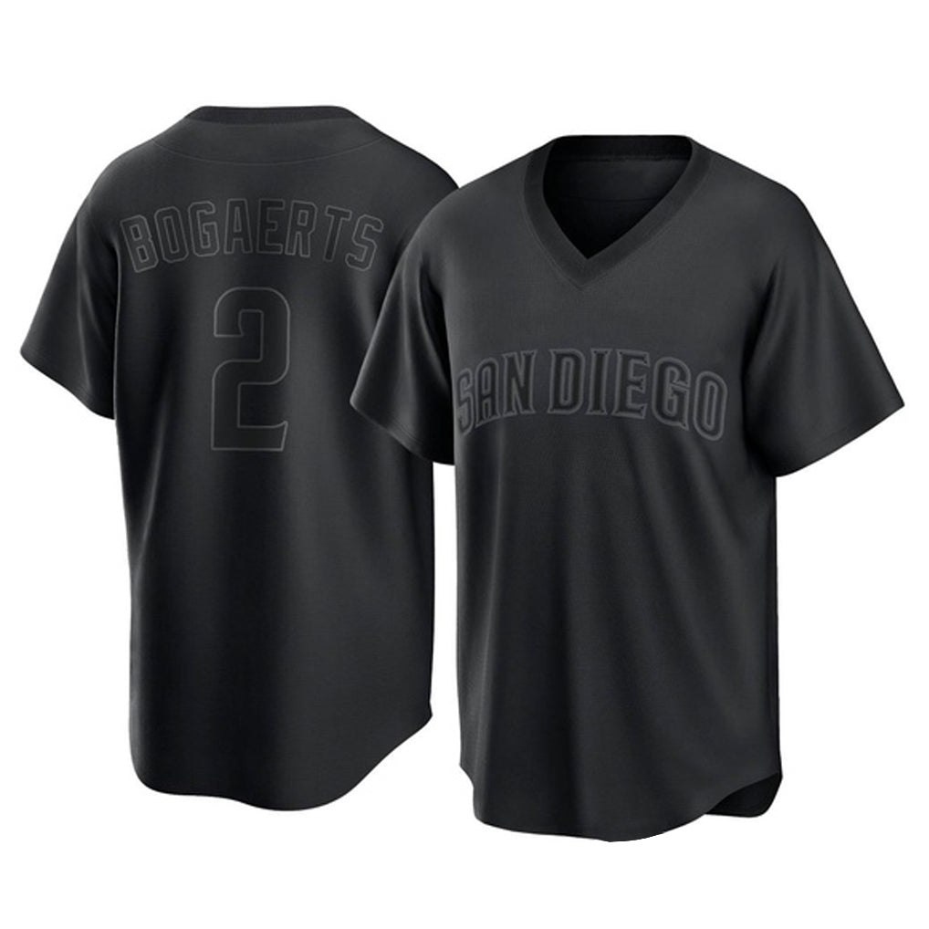 tocy S.Diego Padres #2 Xander Bogaerts Player Black Pitch Fashion Game T-shirt Stitched Jerseys
