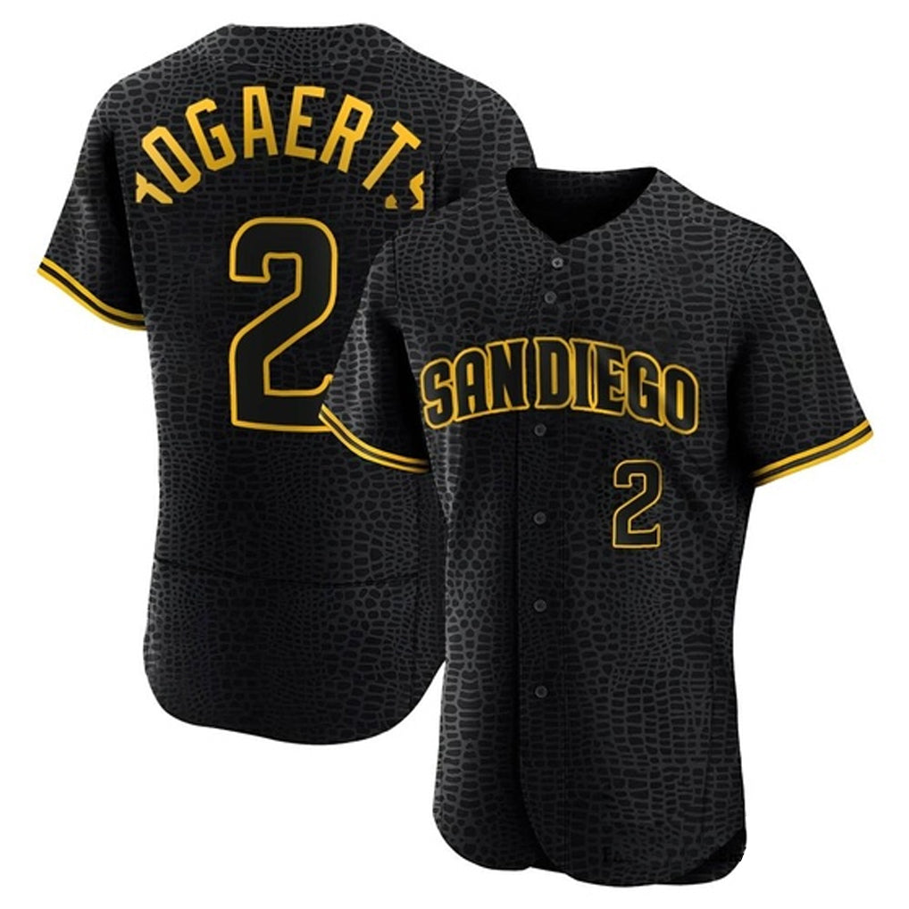 tocy S.Diego Padres #2 Xander Bogaerts Player Black Snake Skin City Home Limited Elite Stitched Jerseys