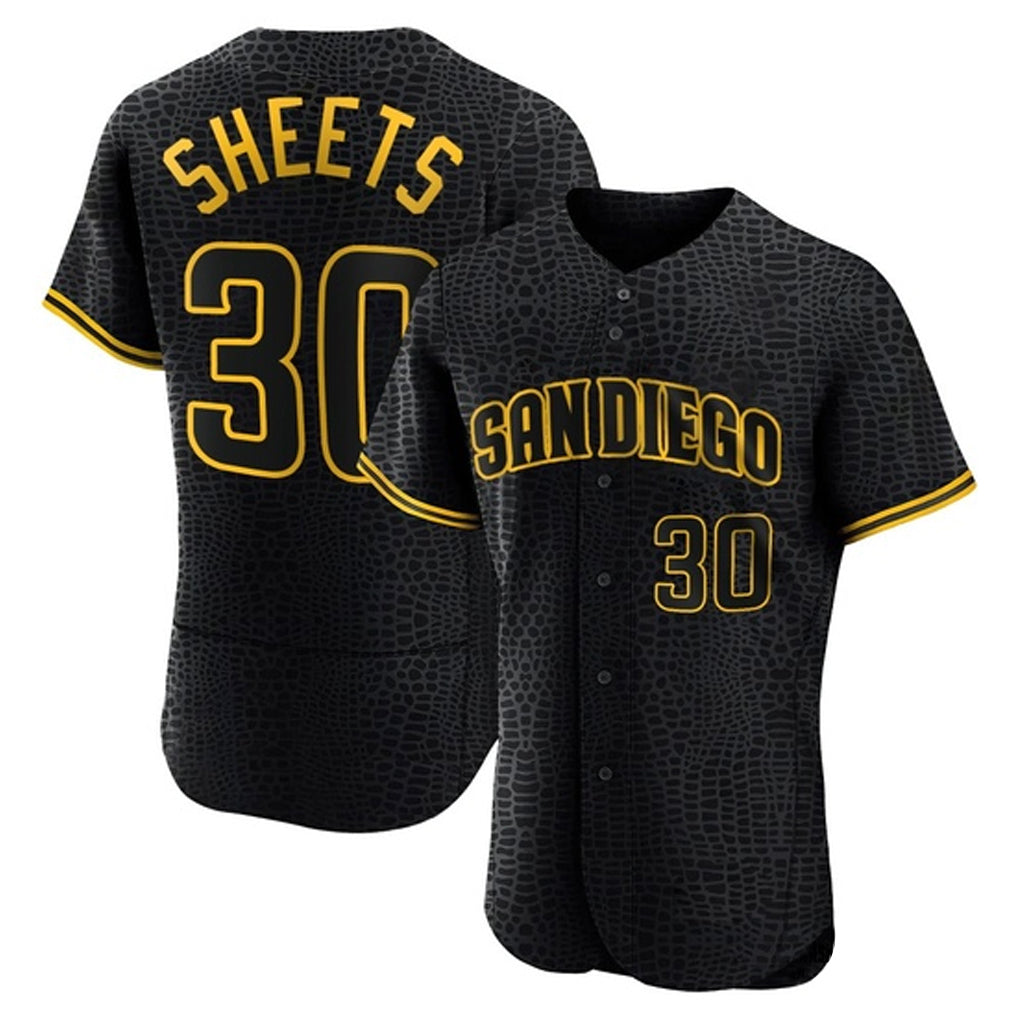 tocy S.Diego Padres #30 Gavin Sheets Player Black Snake Skin City Home Limited Elite Stitched Jerseys