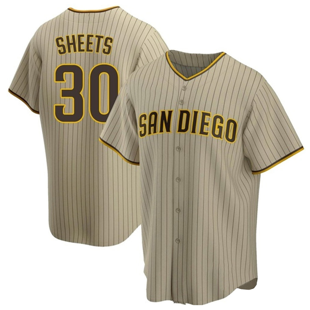 tocy S.Diego Padres #30 Gavin Sheets Player Khaki Home Game Stitched Jerseys
