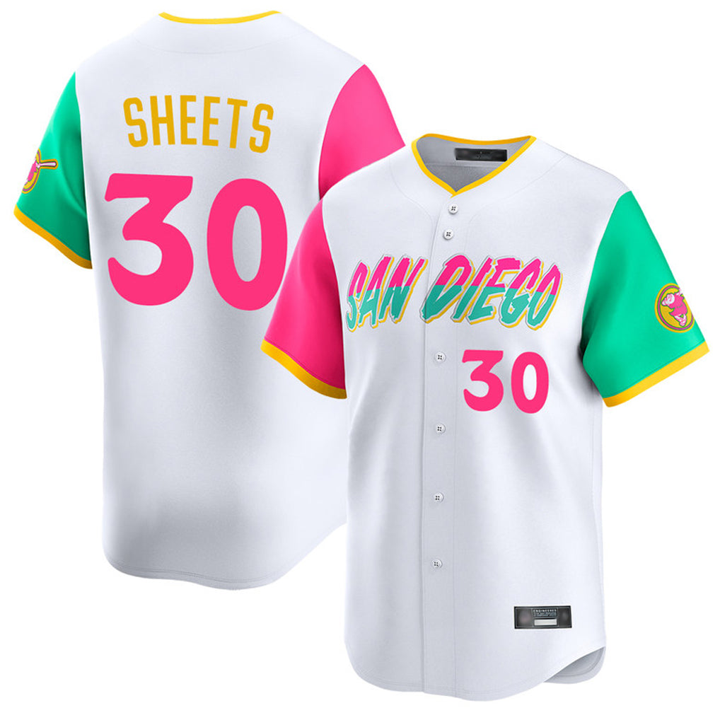 tocy S.Diego Padres #30 Gavin Sheets Player White City Connect Home Limited Stitched Jerseys