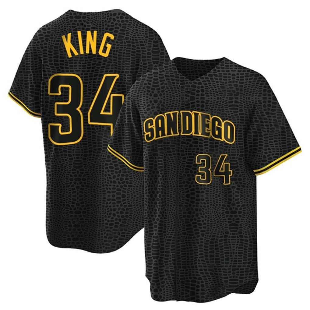 tocy S.Diego Padres #34 Michael King Player Black Snake Skin City Home Game Stitched Jerseys